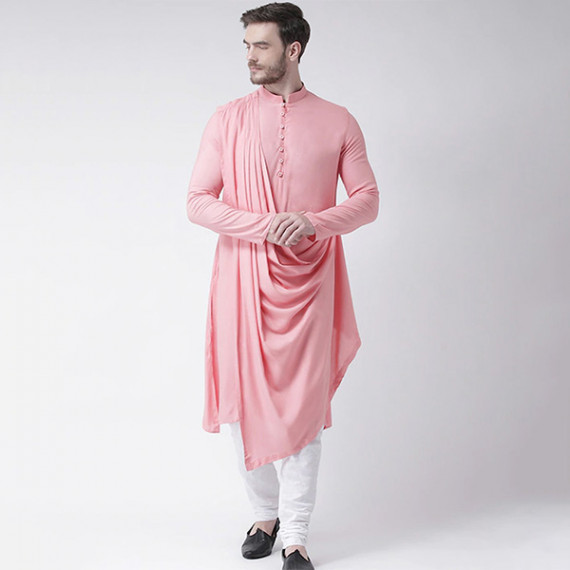 https://www.fineclothes.in/products/men-pink-solid-straight-kurta-with-attached-drape