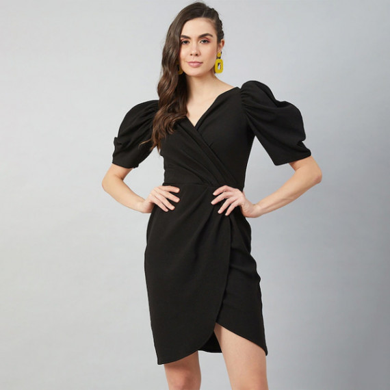 https://www.fineclothes.in/products/black-tulip-wrap-dress-with-volume-sleeves