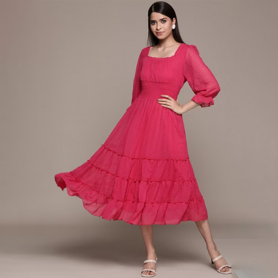https://www.fineclothes.in/products/fuchsia-solid-chiffon-smocked-tiered-midi-dress